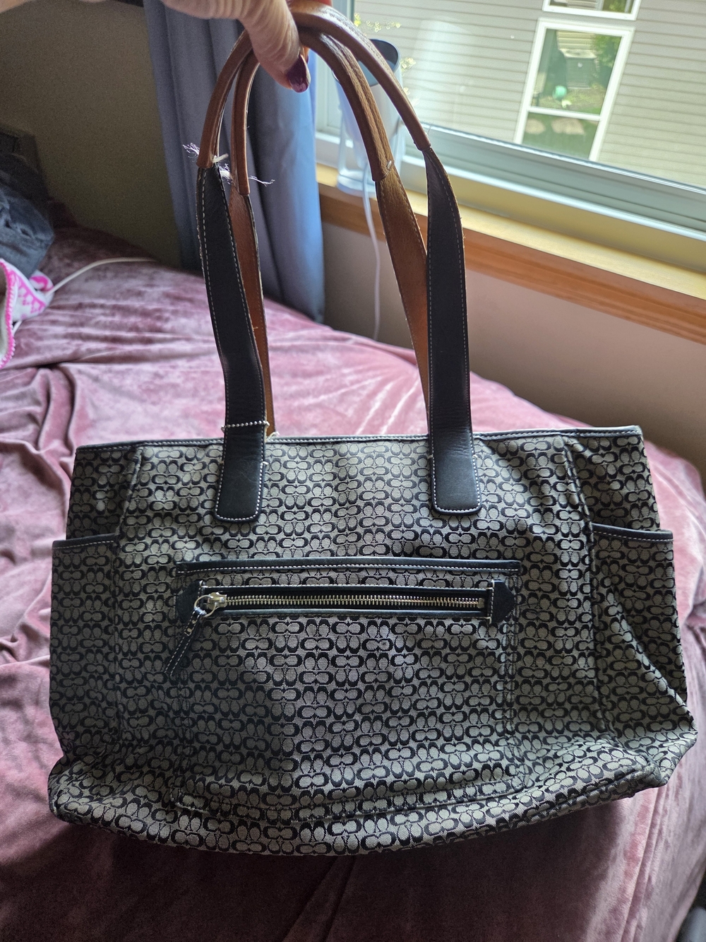 Coach Signature Logo Tote Or Diaper Bag